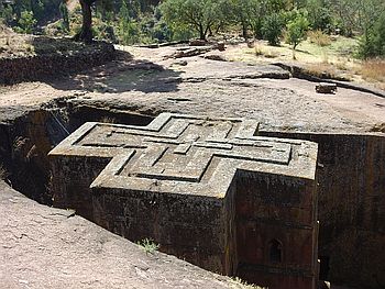 Bete-Giyorgis-Kirche (Kirche des Heiligen Georg) in Lalibela.